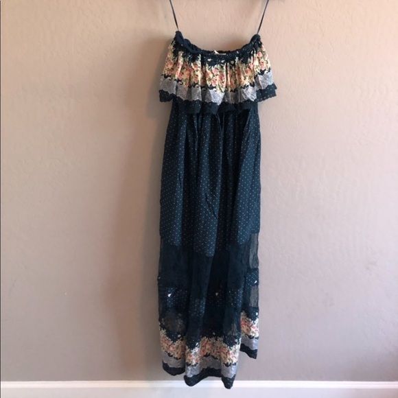 FREEWAY Womens Maxi Dress Printed Lace Inset - Picture 4 of 6